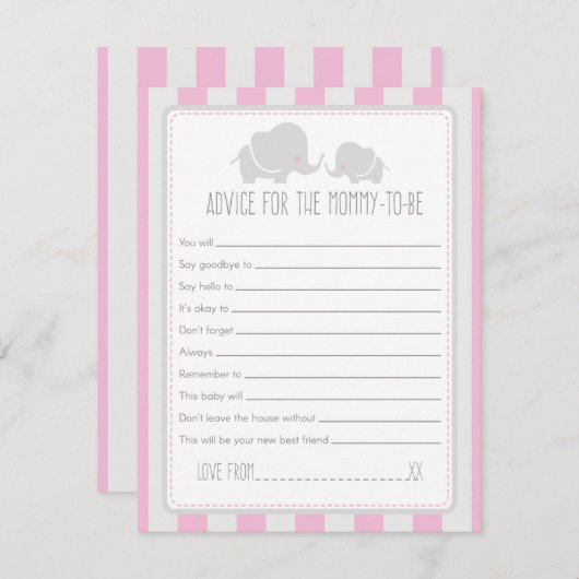 Rat für die Mama-zu-sein Babyparty-Spiel-Karte Einladung (Vorne/Hinten)