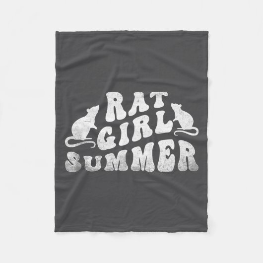 Rat Girl Summer, Animal Lover, Hello Summer, Funny Fleecedecke (Vorderseite)