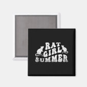 Rat Girl Summer, Animal Lover, Hello Summer, Funny Magnet (Vorderseite/Rückseite)
