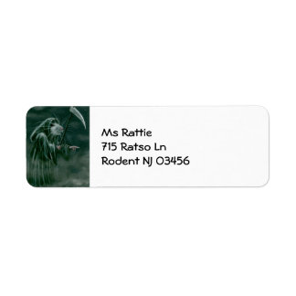 Rat Grim Sensenmann Halloween Label
