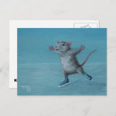 Rat Ice Skaten Blue Skate Postkarte (Vorne/Hinten)