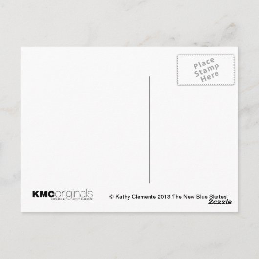 Rat Ice Skaten Blue Skate Postkarte (Rückseite)