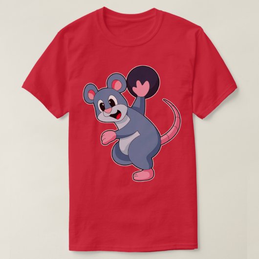Rat im Bowling mit Bowlingball T-Shirt (Design vorne)