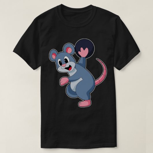 Rat im Bowling mit Bowlingball T-Shirt (Design vorne)