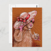 Rat in der Floppy-Hat-Postkarte Postkarte (Vorne/Hinten)