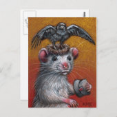 Rat in Raven Hat Postcard Postkarte (Vorne/Hinten)