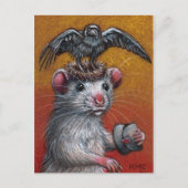 Rat in Raven Hat Postcard Postkarte (Vorderseite)