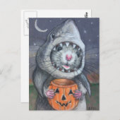 Rat in Shark Kostüme Halloween-Koriginals Postkarte (Vorne/Hinten)
