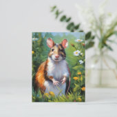 Rat in Wild Impressionist Postkarte (Stehend Vorderseite)