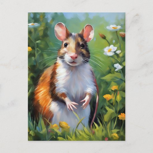 Rat in Wild Impressionist Postkarte (Vorderseite)