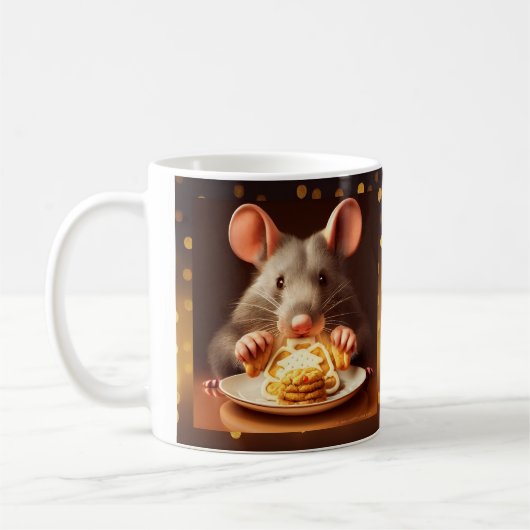 Rat isst Weihnachtskekse Tasse (Links)