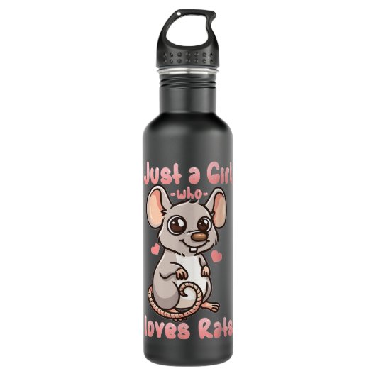 Rat Just a Girl, die Lieben Rats Kawaii Edelstahlflasche (Vorderseite)