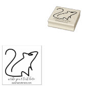 Rat Line Art Simple Mouse Gummistempel (Stempel)