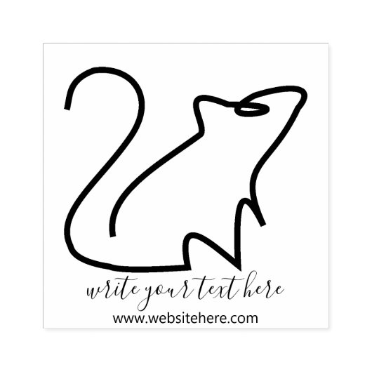 Rat Line Art Simple Mouse Gummistempel (Prägung)