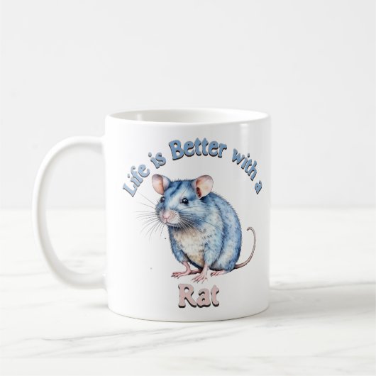 Rat Lover Pet Besitzer Kaffeeliebhaber Geschenk Kaffeetasse (Links)