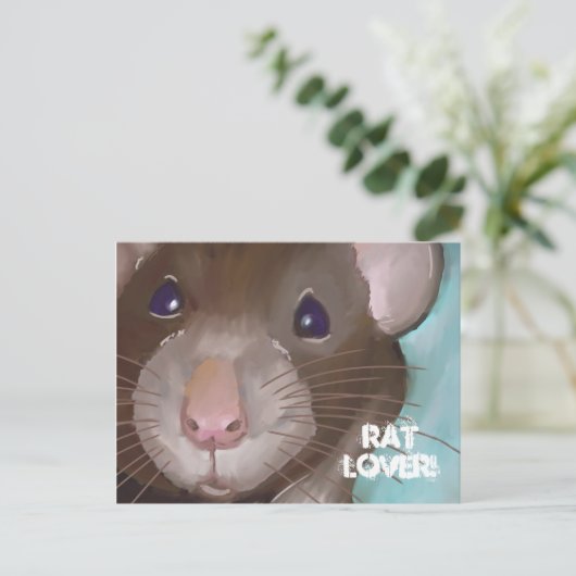 Rat Lover Postcard Postkarte (Stehend Vorderseite)