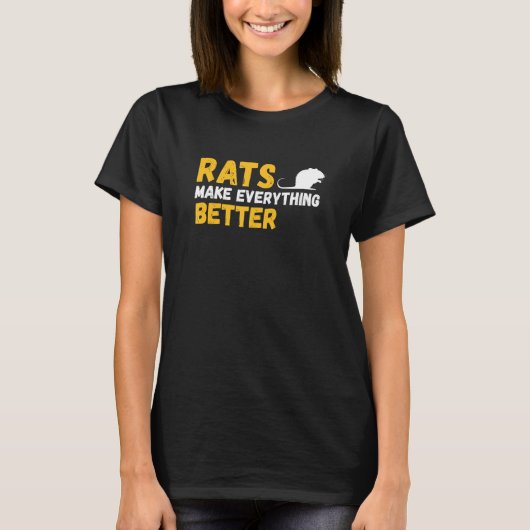 Rat macht alles besser Rat Eigentümer Rodent Rat L T-Shirt (Vorderseite)