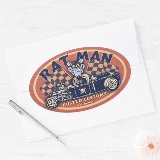 Rat Man II-ov Ovaler Aufkleber (Umschlag)