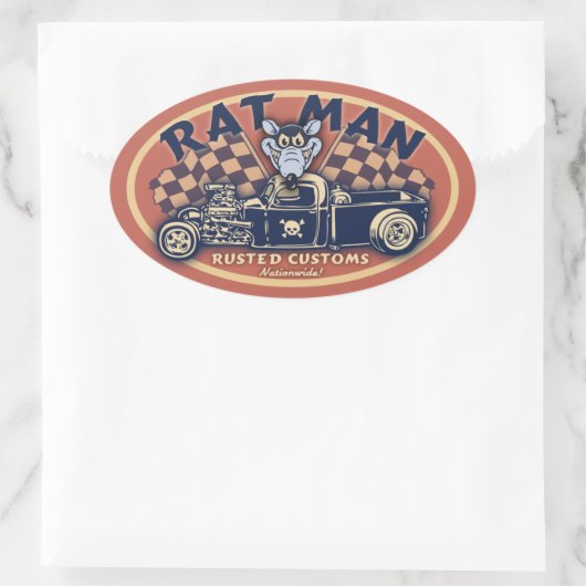 Rat Man II-ov Ovaler Aufkleber (Tasche)