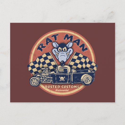 Rat Man Rusted Customs Postkarte (Vorderseite)
