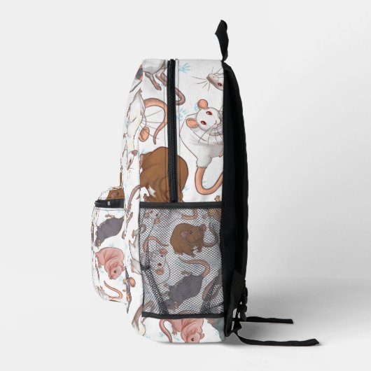 Rat Mischief auf bearbeitbarem Hintergrund Bedruckter Rucksack (Rechts)