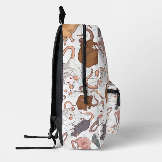 Rat Mischief auf bearbeitbarem Hintergrund Bedruckter Rucksack (Links)
