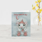 Rat mit Babushka und Mitten, Note Card Karte (Gelbe Blume)