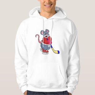 Rat mit Eishockey und Eishockeyschläger Hoodie