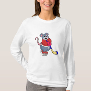 Rat mit Eishockey und Eishockeyschläger T-Shirt