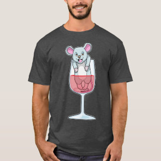 Rat mit Glas Wein T-Shirt