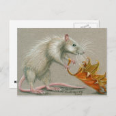 Rat mit Leaf Fall Postkarte (Vorne/Hinten)