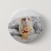 Rat mit Teddy-Bär-Button Button (Vorderseite)
