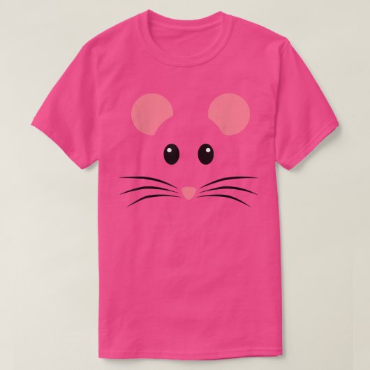 Rat Mouse Face Costume Funny Halloween T-Shirt (Design vorne)