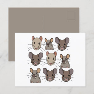 Rat Mouse Mice Postkarte
