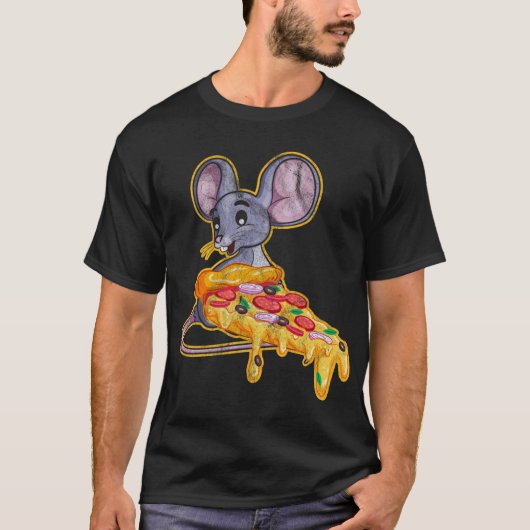 Rat Pizza Funny Thief Mouse T-Shirt (Vorderseite)