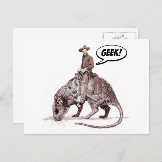 Rat Race Geek Cowboy Postcard Postkarte (Vorne/Hinten)