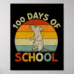 Rat Retro Boys Girls Lehrer 100. Schultag Poster