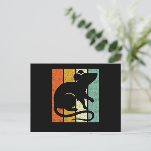 Rat Retro Postkarte (Stehend Vorderseite)