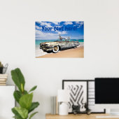 Rat Rod Car Skeleton Joyride am Strand Funny Poster (Heimbüro)