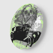 Rat Rod Skull Clock Große Wanduhr (Winkel)