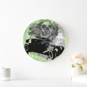 Rat Rod Skull Clock Große Wanduhr (Zuhause)