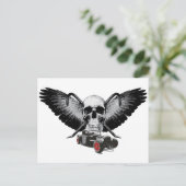 Rat Rod Skull & Crowbars Postkarte (Stehend Vorderseite)