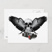 Rat Rod Skull & Crowbars Postkarte (Vorne/Hinten)
