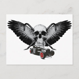 Rat Rod Skull & Crowbars Postkarte