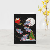 Rat Rodents Santa Sleigh Flying Funny Magical Chri Karte (Gelbe Blume)