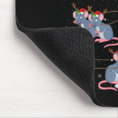 Rat Rodents Santa Sleigh Flying Funny Magical Chri Mousepad (Ecke)