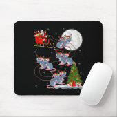 Rat Rodents Santa Sleigh Flying Funny Magical Chri Mousepad (Mit Mouse)