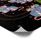 Rat Rodents Santa Sleigh Flying Funny Magical Chri Poster (Ecke)