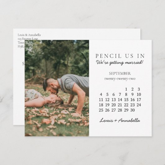 Rat Save the Date September 2022 Kalender Postkarte (Vorne/Hinten)