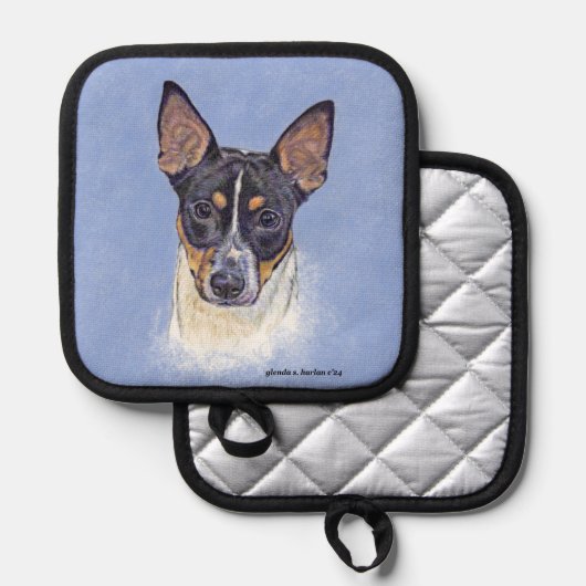 Rat Terrier Art Topflappen (Vorderseite/Rückseite)